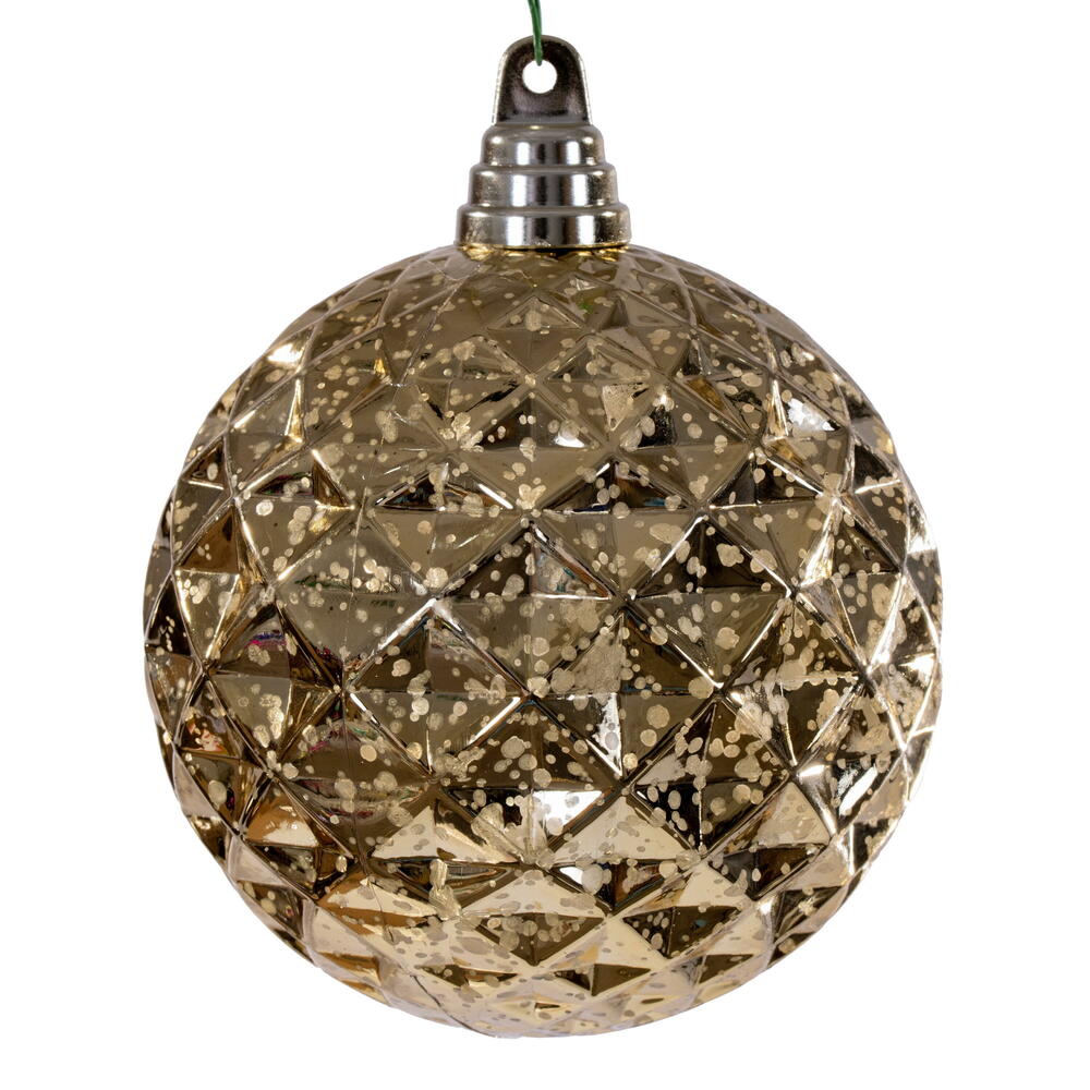 4.75" Diamond Mercury Ornament - Gold - Set of 4 Gold — view 2
