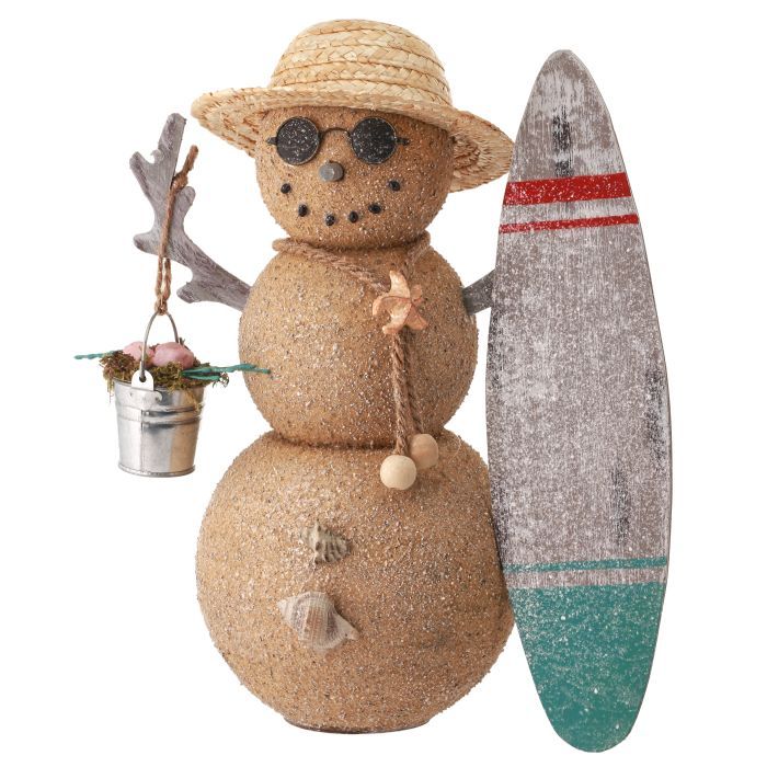 13" Sand Seashore Dude Snowman - Natural/Frost — view 1