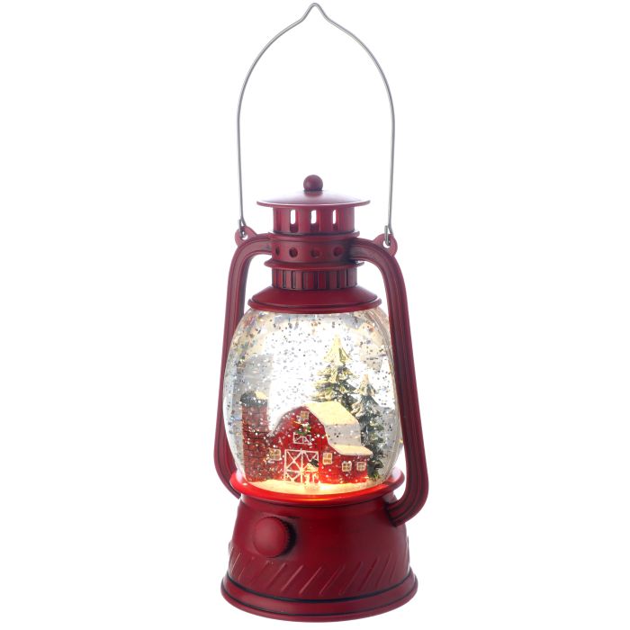 Country Barn Lantern - 4" - LED Battery Timer — view 1