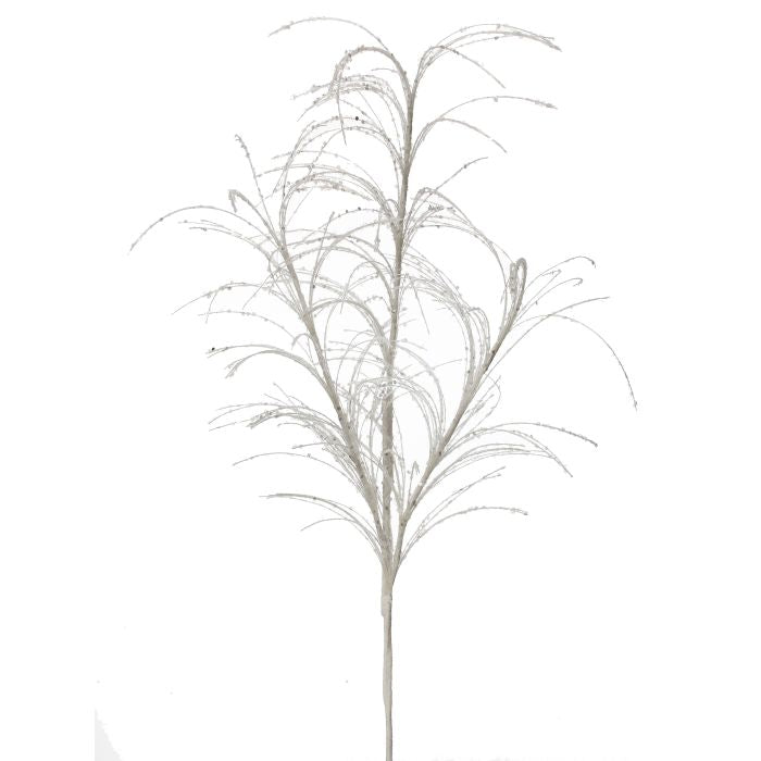 34"Glitter/Sequin Pampas Grass Spray - White White — view 1