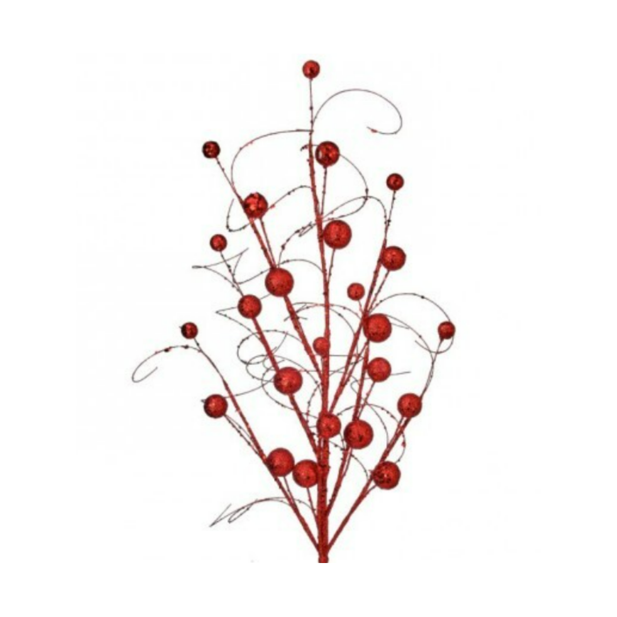 34"Glitter/Sequins Wispy Ball Spray - Red DR-68966 — view 1
