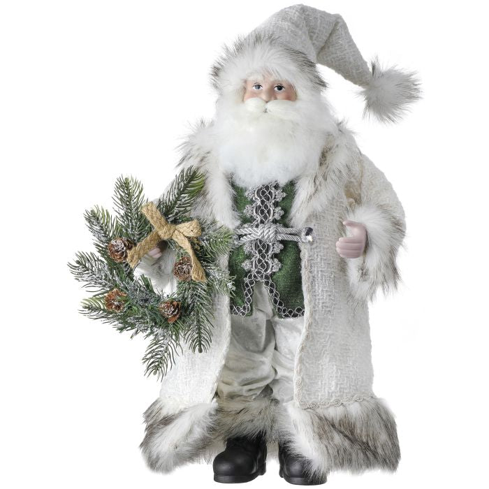 Northwoods Santa with Wreath - 14" — view 1