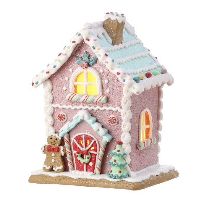 Blue Pastel Sweets House - 8.5" - LED Battery Timer — view 2