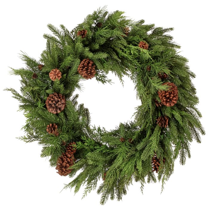 30" Natural Touch Mix Evergreen Wreath 30" — view 1