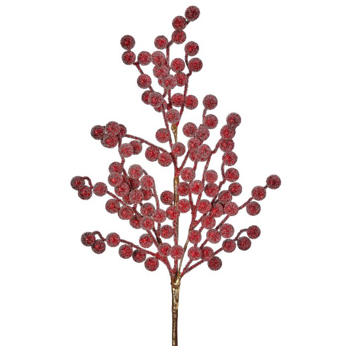29" Metallic Glitter Berry Spray - Burgundy — view 1
