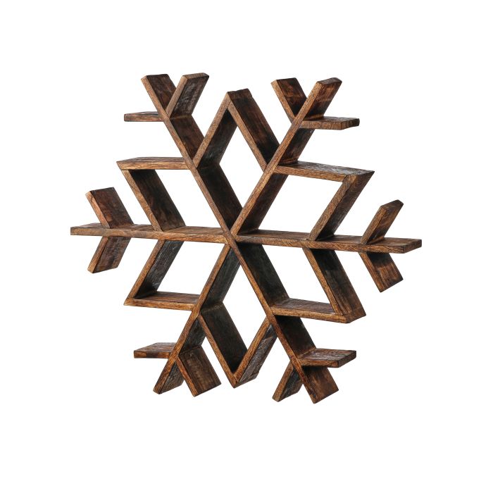 Snowflake Table Piece - 17.5" - Mango Wood — view 1