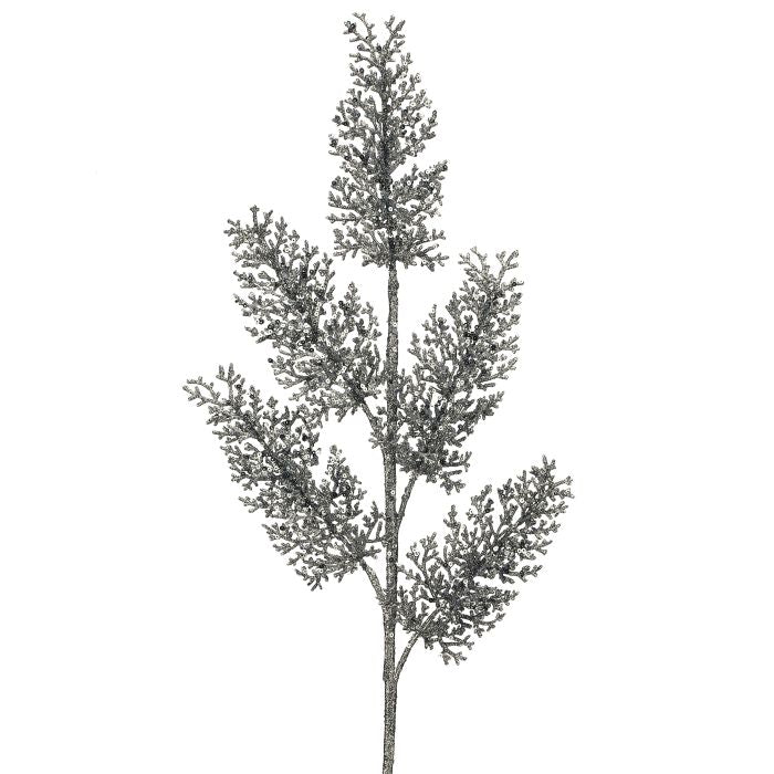 31" Sequin Coral Leaf Spray - Silver Silver — view 1