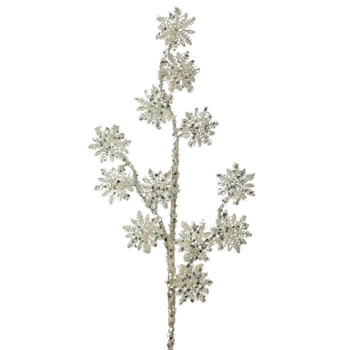 34" Iced Sequin/Pearl Snowflake Spray — view 1