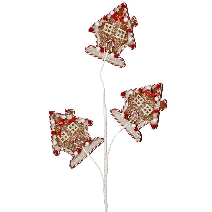 29" Gingerbread House Spray Set of 3 — view 1