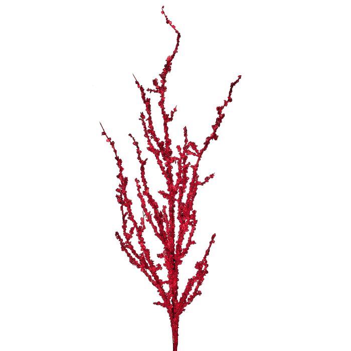 32" Iced Sequin Bead Spray - Red Red — view 1