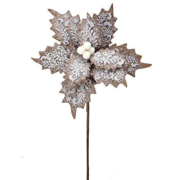 24" Elegant Gingerbread Stem - Brown/White — view 1