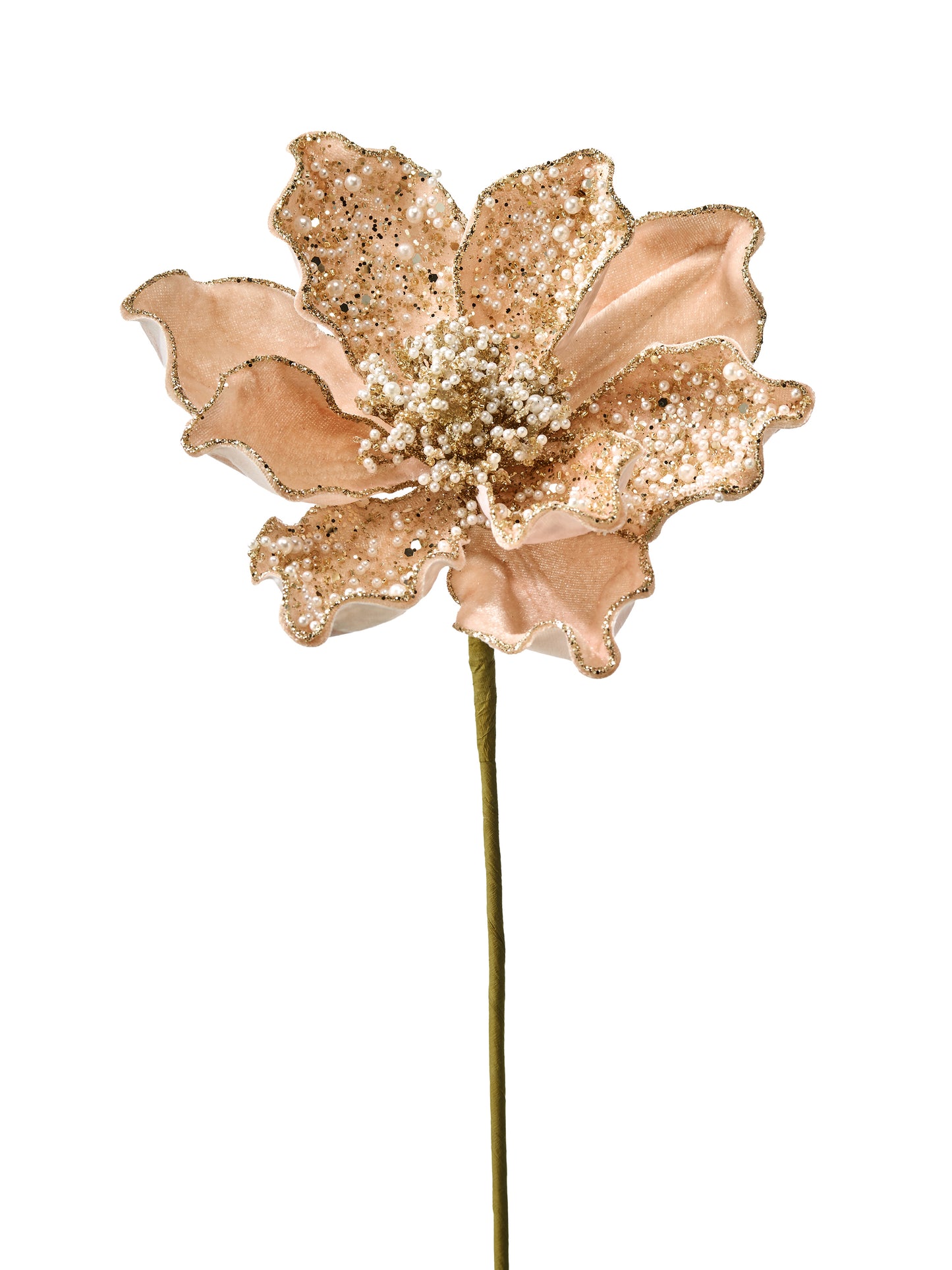 21" Pearl Velvet Magnolia Stem - Light Cream — view 1