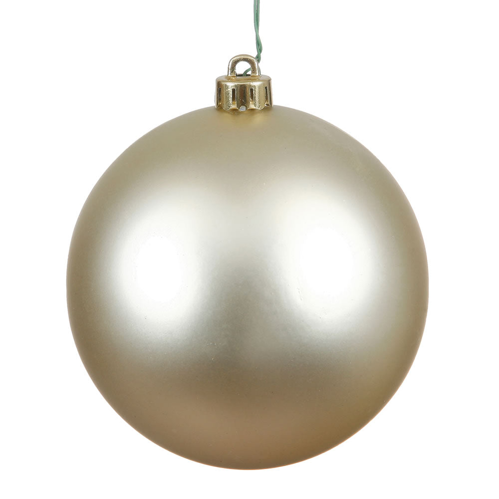 4" Shatterproof Ball Ornament - Champagne - Candy - UV Treated 8" (Single)- Matte (UV) — view 3