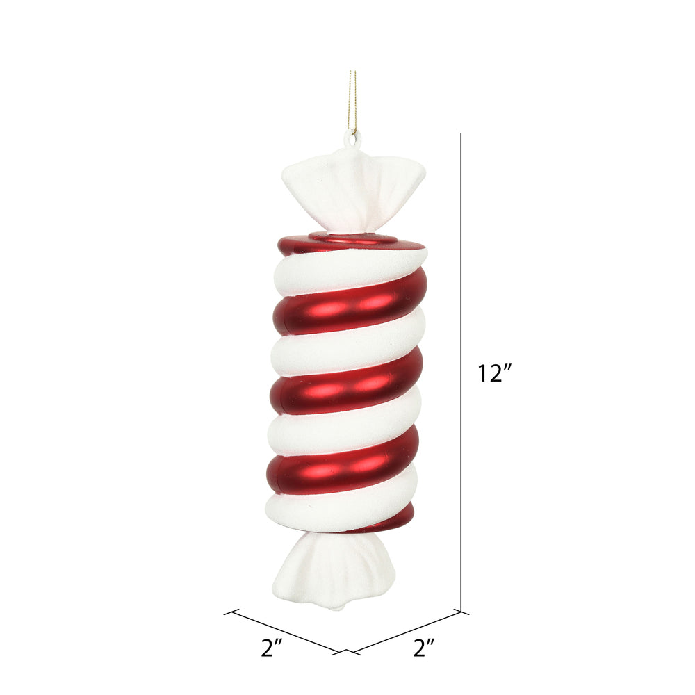 12" Twisted Candy Ornament - Red/White - Set of 2 — view 5
