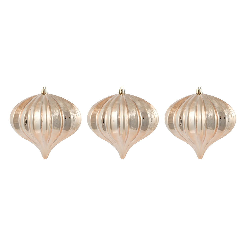 5.7" Shiny Onion Ornament - Café Latte - UV Treated - Set of 3 Café Latte — view 3