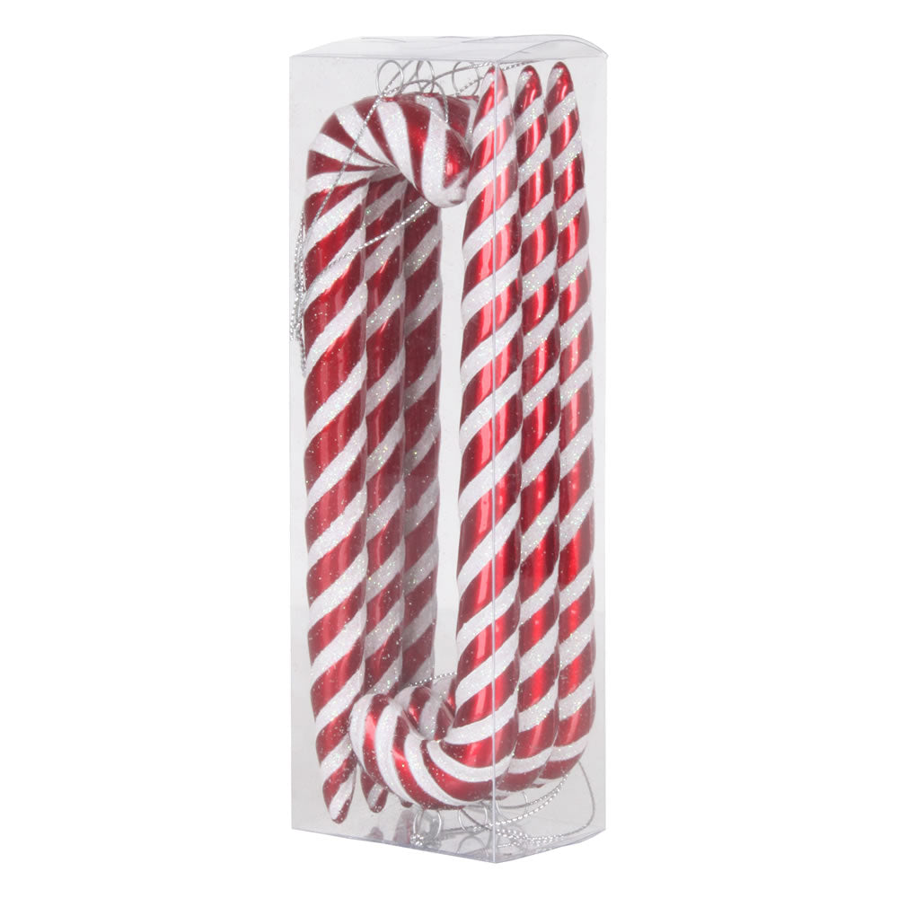 7.5" Candy Cane Ornament - Red/White - Set of 6 — view 2