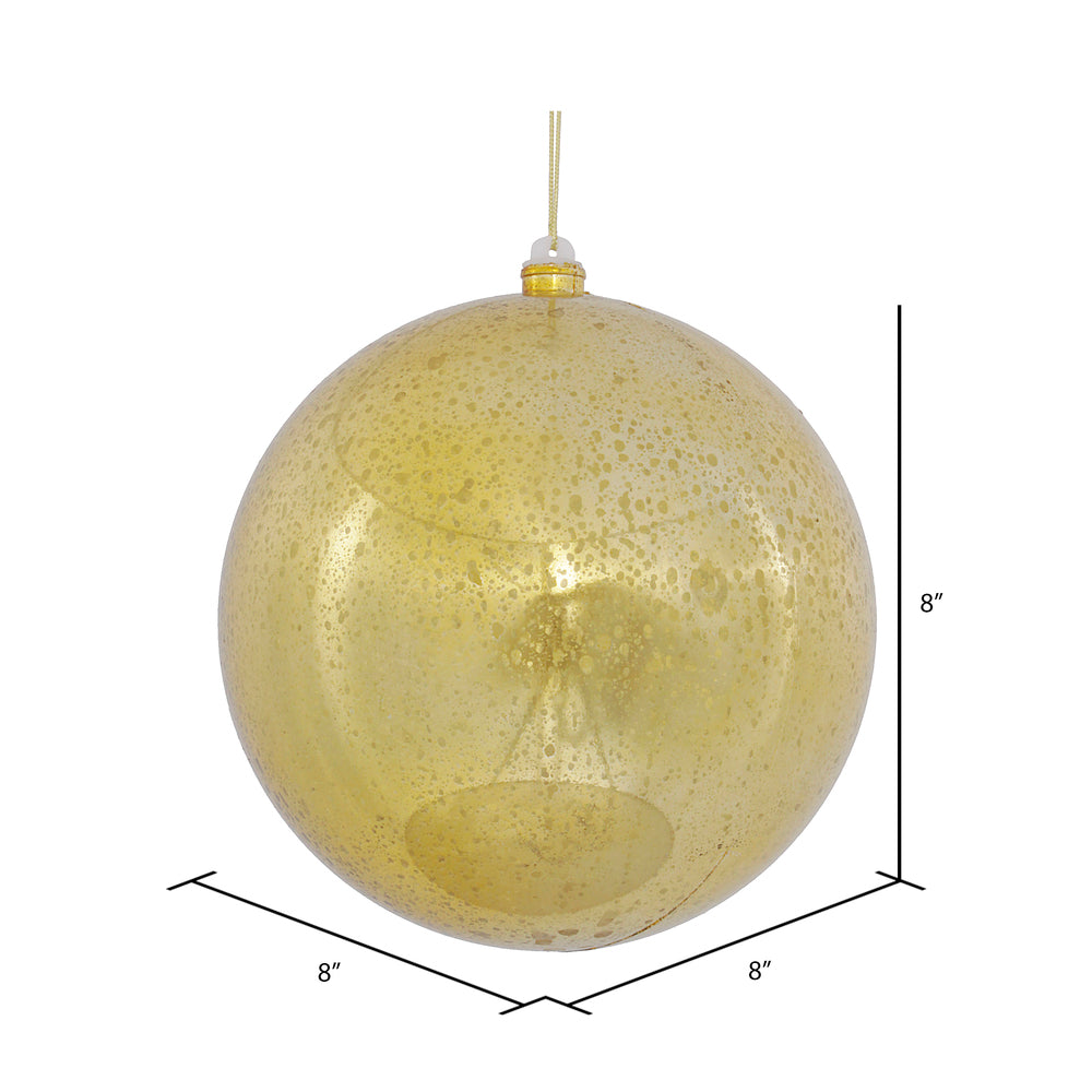 4" Shiny Mercury Ball Ornament - Gold Gold — view 2