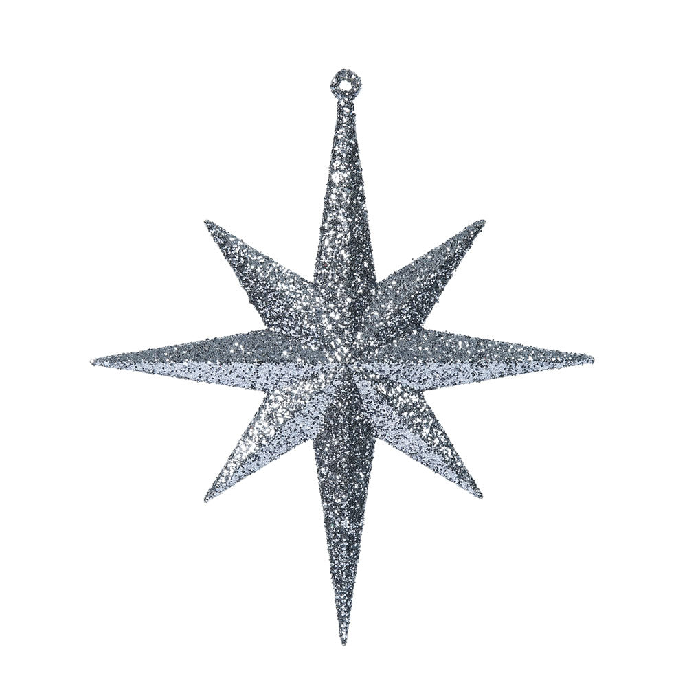 10" Glitter Bethlehem Star Ornament - Pewter - Set of 4 Pewter — view 1
