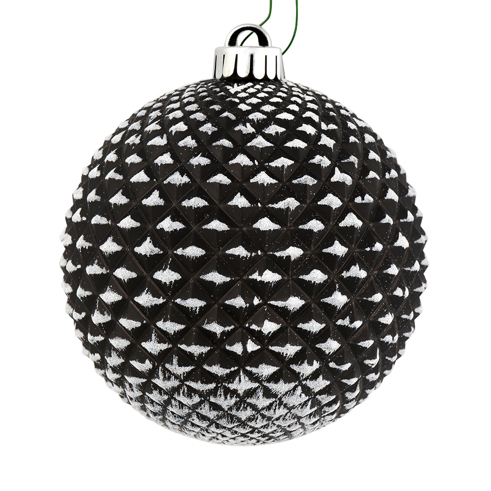 4" Durian Glitter Ball Ornament - Black - Set of 4 Black — view 1