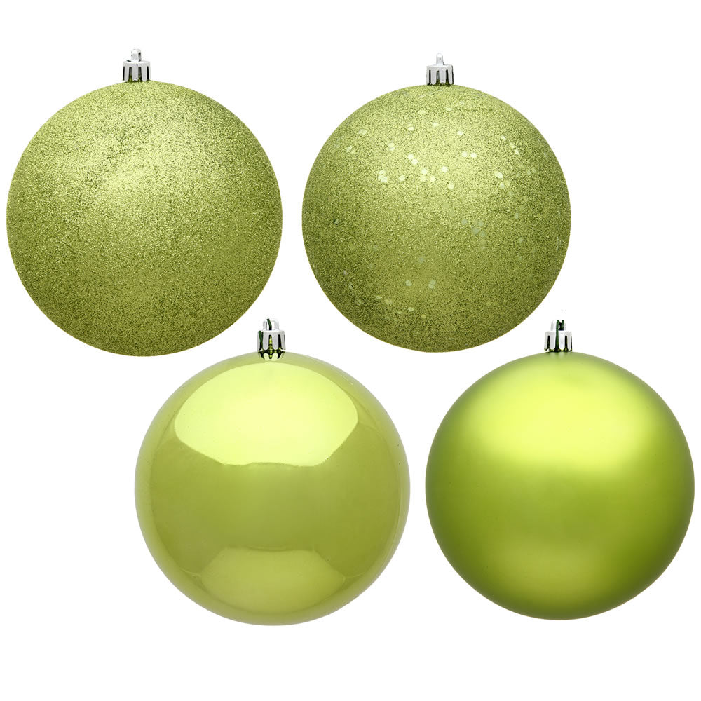 2.75" 4-Finish Shatterproof Ball Ornament Set - Lime - Set of 20 Lime – Box of 20 — view 3