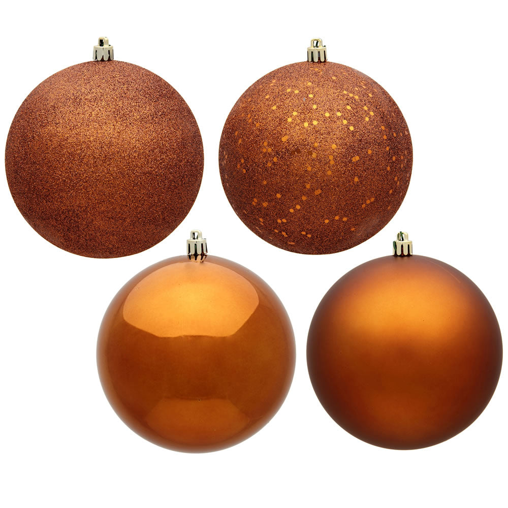 2.75" - 4 Finish Shatterproof Ornaments with Drilled and Loop Cap - Set of 20