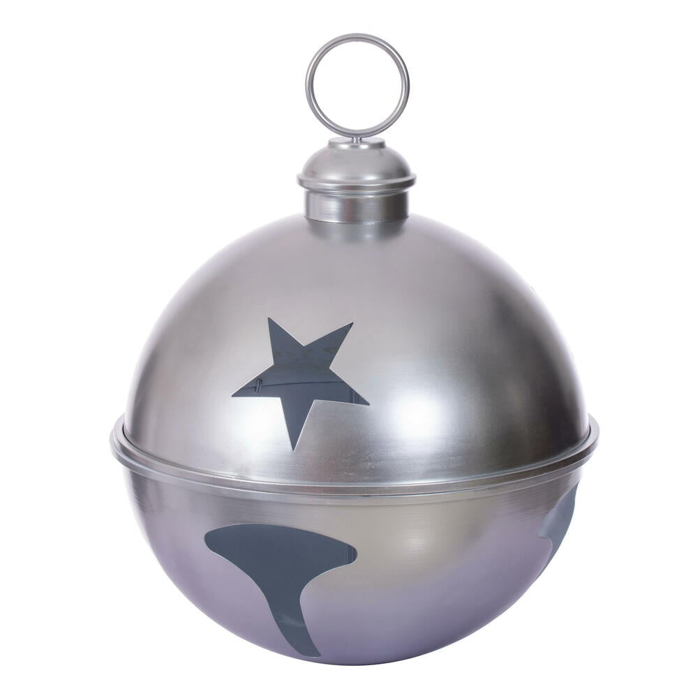 20" Matte Iron Bell Ornament - Silver Silver — view 2