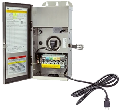 Stainless Steel Enclosure 300W, 12-15V, Single Circuit Transformer, /w Mechanical Timer & Photocell — view 1