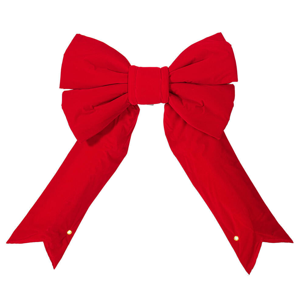 12" Premium Velvet Structural Christmas Bow - Red - UV Treated 12"- Red- None — view 1