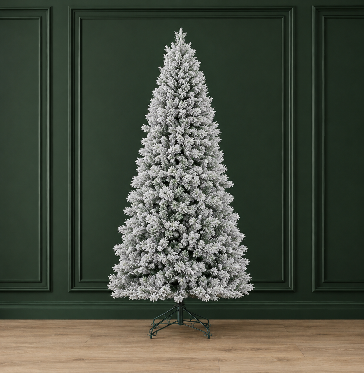 12' x 64" Flocked Jackson Christmas Tree - 1,800 Warm White Lights 12' x 64"
