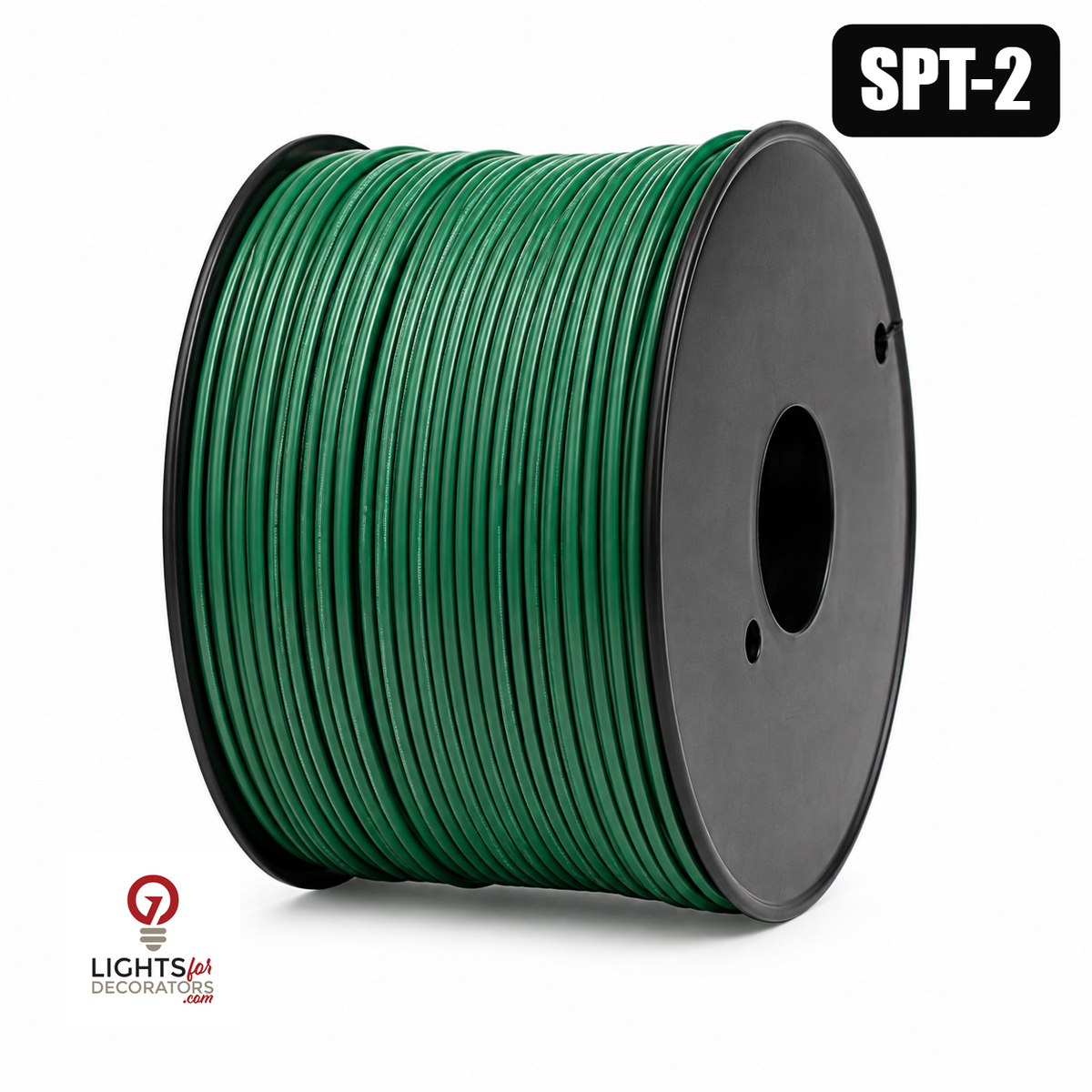 Green Zip Wire Lamp Cord - SPT2 - 500' — view 1