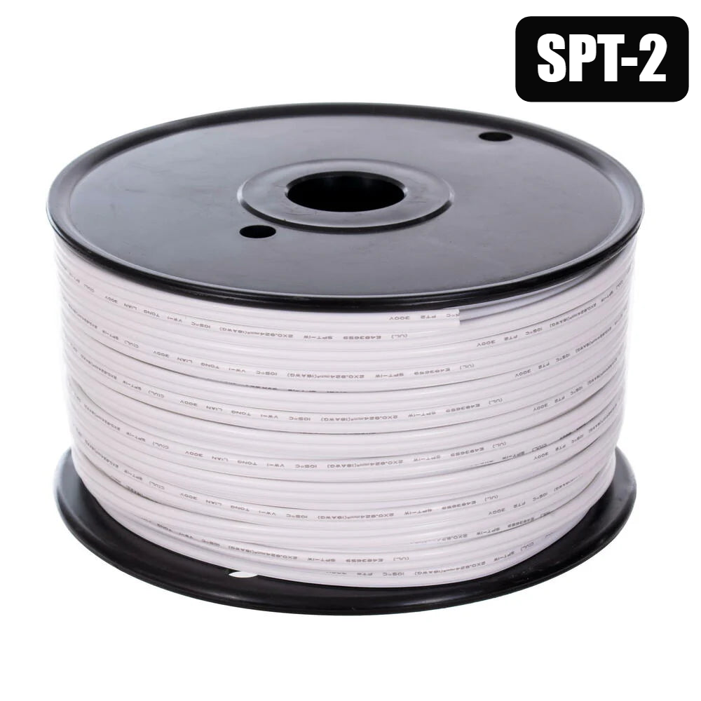 White Zip Wire Lamp Cord - SPT2 - 250' — view 1