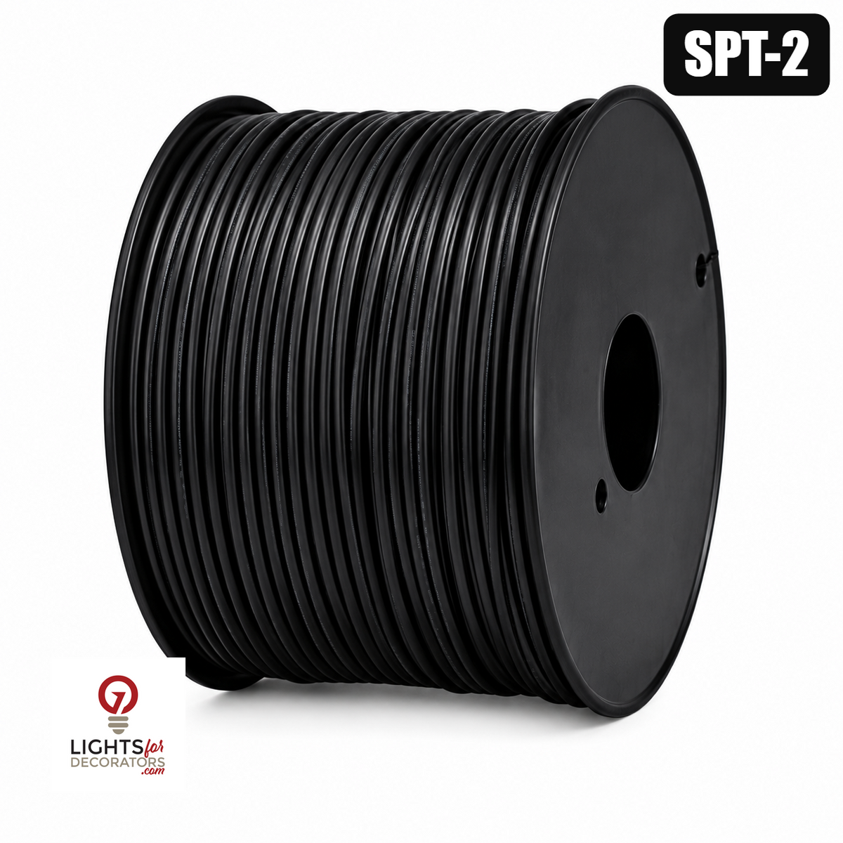 Black Zip Wire Lamp Cord - SPT2 - 500' — view 1