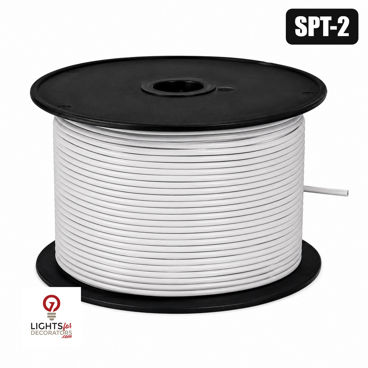 White Zip Wire Lamp Cord - SPT2 - 500' — view 1
