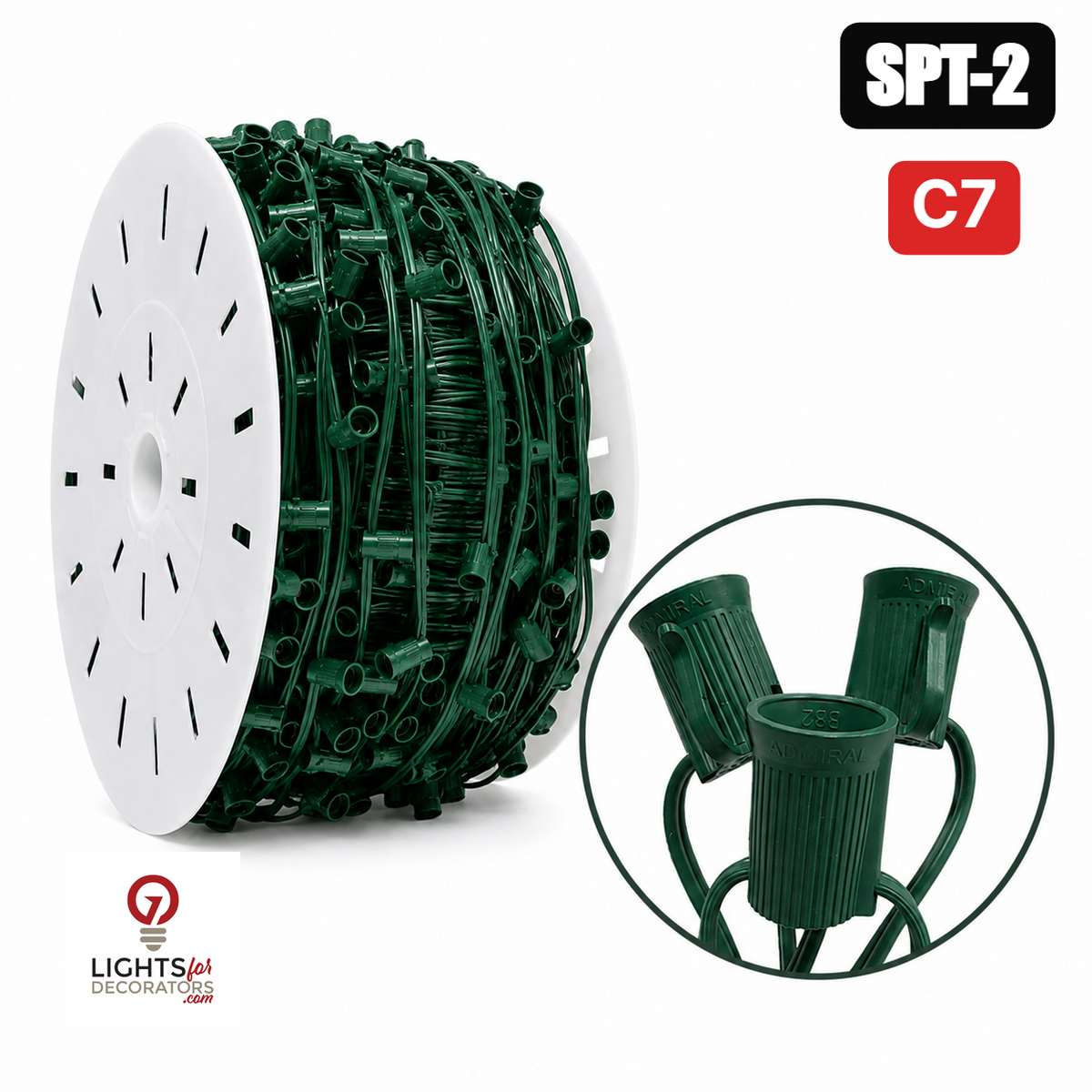 Green C7 Socket Wire Roll - SPT2 - 12" Spacing - 1000' — view 1