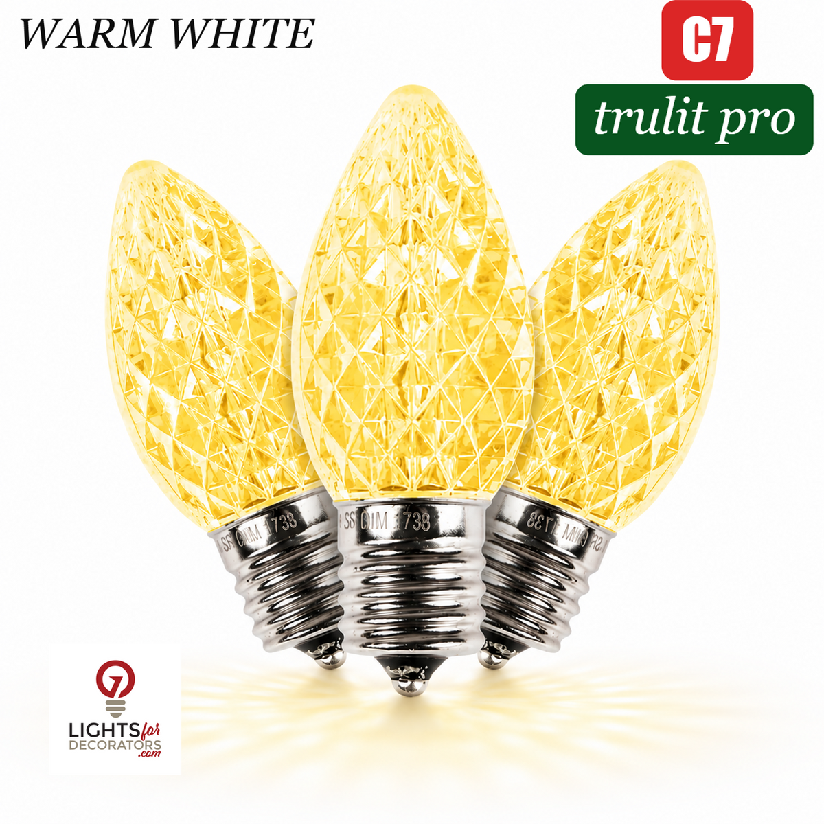 Warm White LED C7 - TruLit Pro Faceted LED Bulb - Steady — view 1