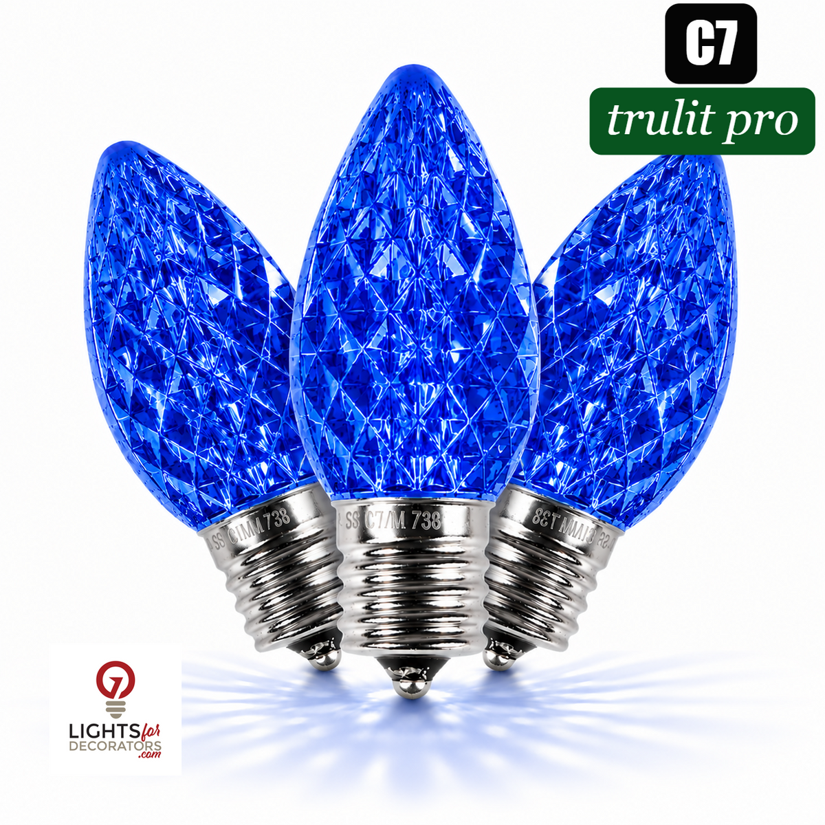 Blue LED C7 - TruLit Pro Faceted LED Bulb - Steady — view 1