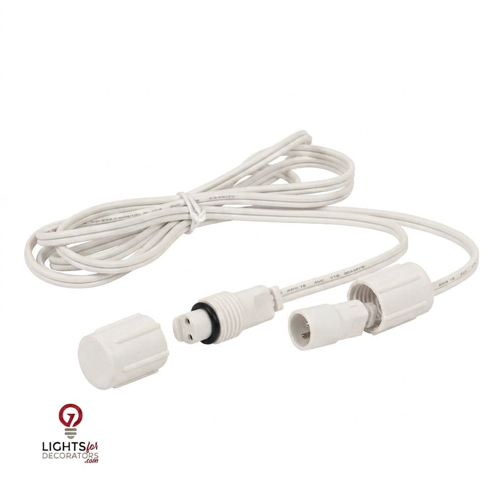 6' White Wire FestivePro Coaxial Extension — view 1