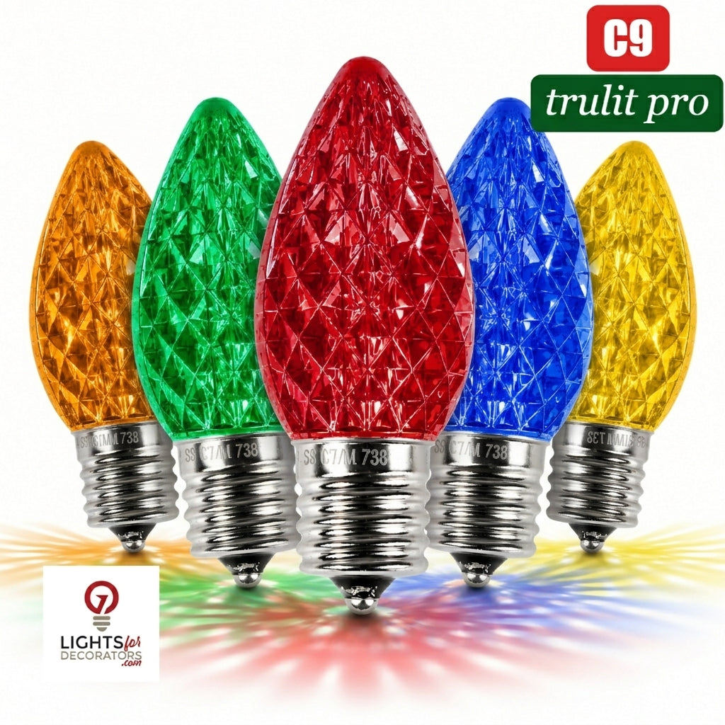 Multi Colored LED C9 - TruLit Pro Faceted Bulb - Steady — view 1