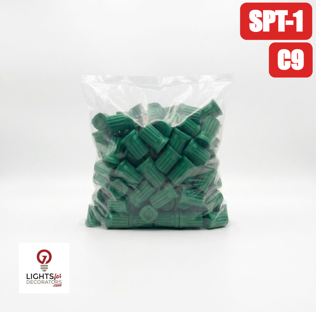 C9 Sockets Green; E17 base (100 Pack) - SPT2 — view 3