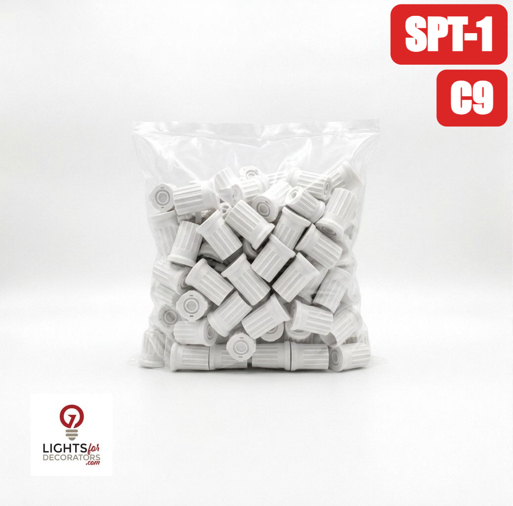 C9 Sockets White; E17 base (100 Pack) — view 1
