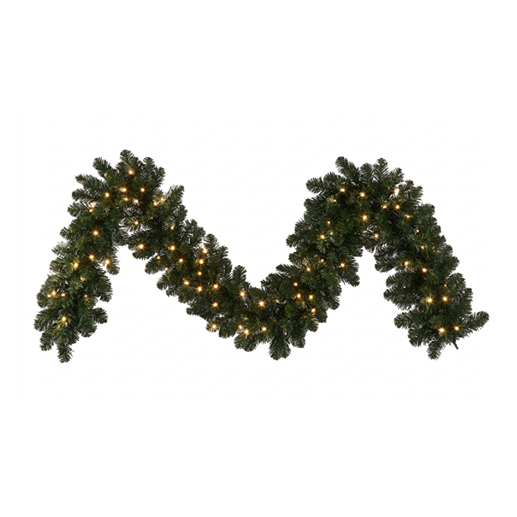 9' x 14" Warm White Deluxe Oregon Garland — view 1