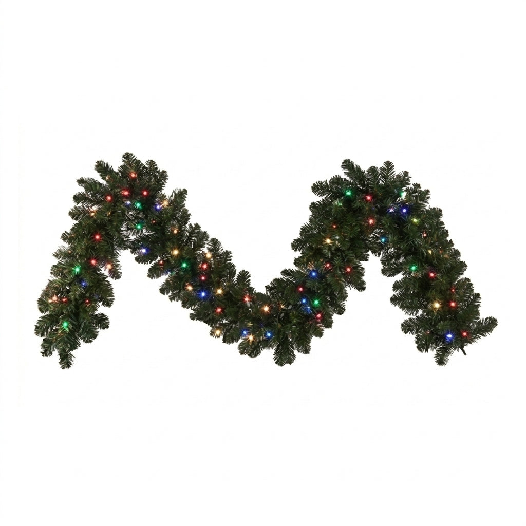 9' x 14" RGBWW Deluxe Oregon Garland — view 1