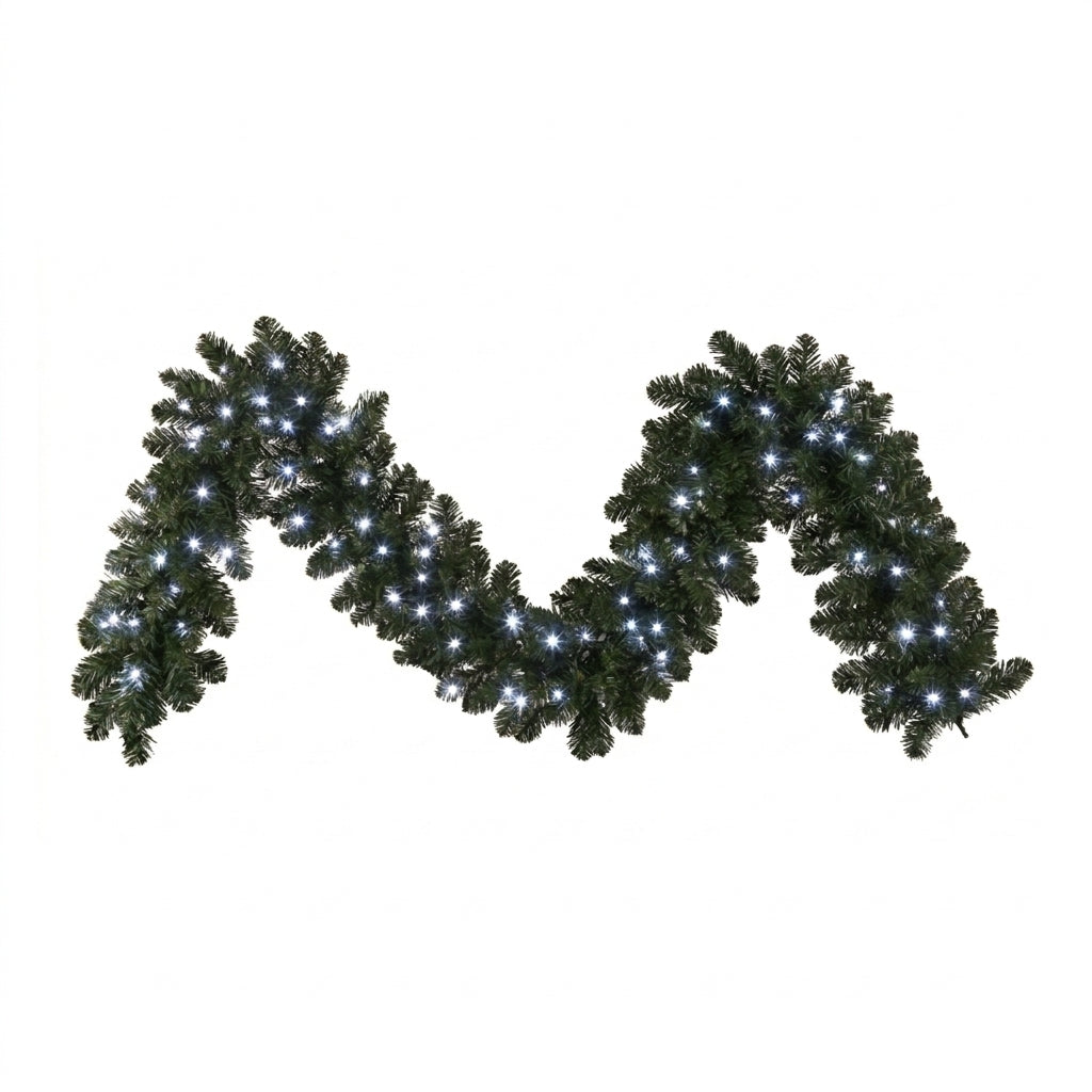9' x 14" Pure White Deluxe Oregon Garland — view 1