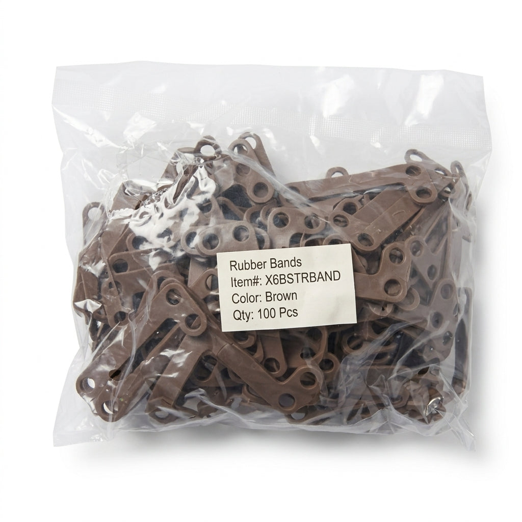 FestivePro Stretch Bands - 4"-6" - Brown - Pack of 100 — view 2