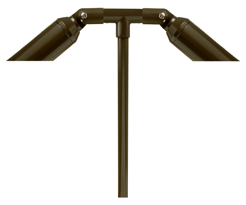 Aluminum Double Head, 18" Stem, Bronze, No Lamp — view 2