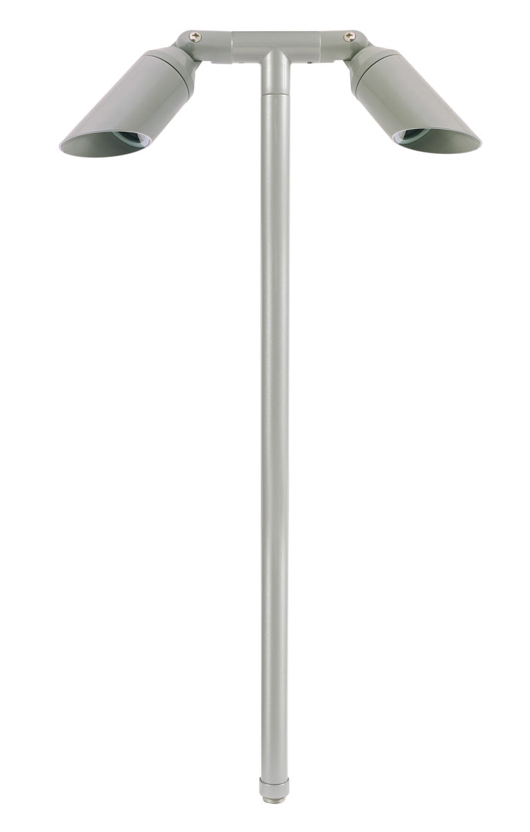 Aluminum Double Head, 24" Stem, Silver Plated, No Lamp — view 1