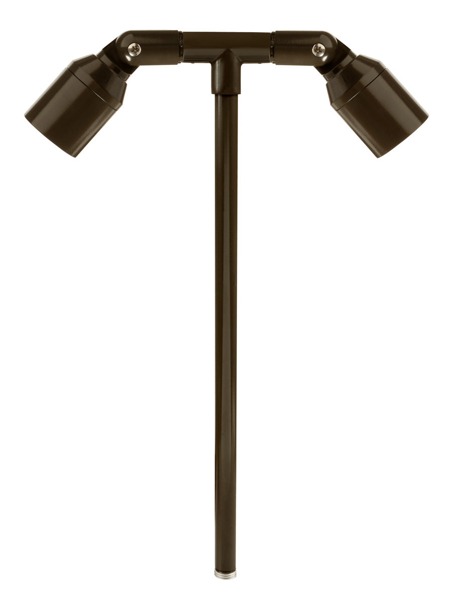 Aluminum Double Head, 24" Stem, Bronze, No Lamp — view 1