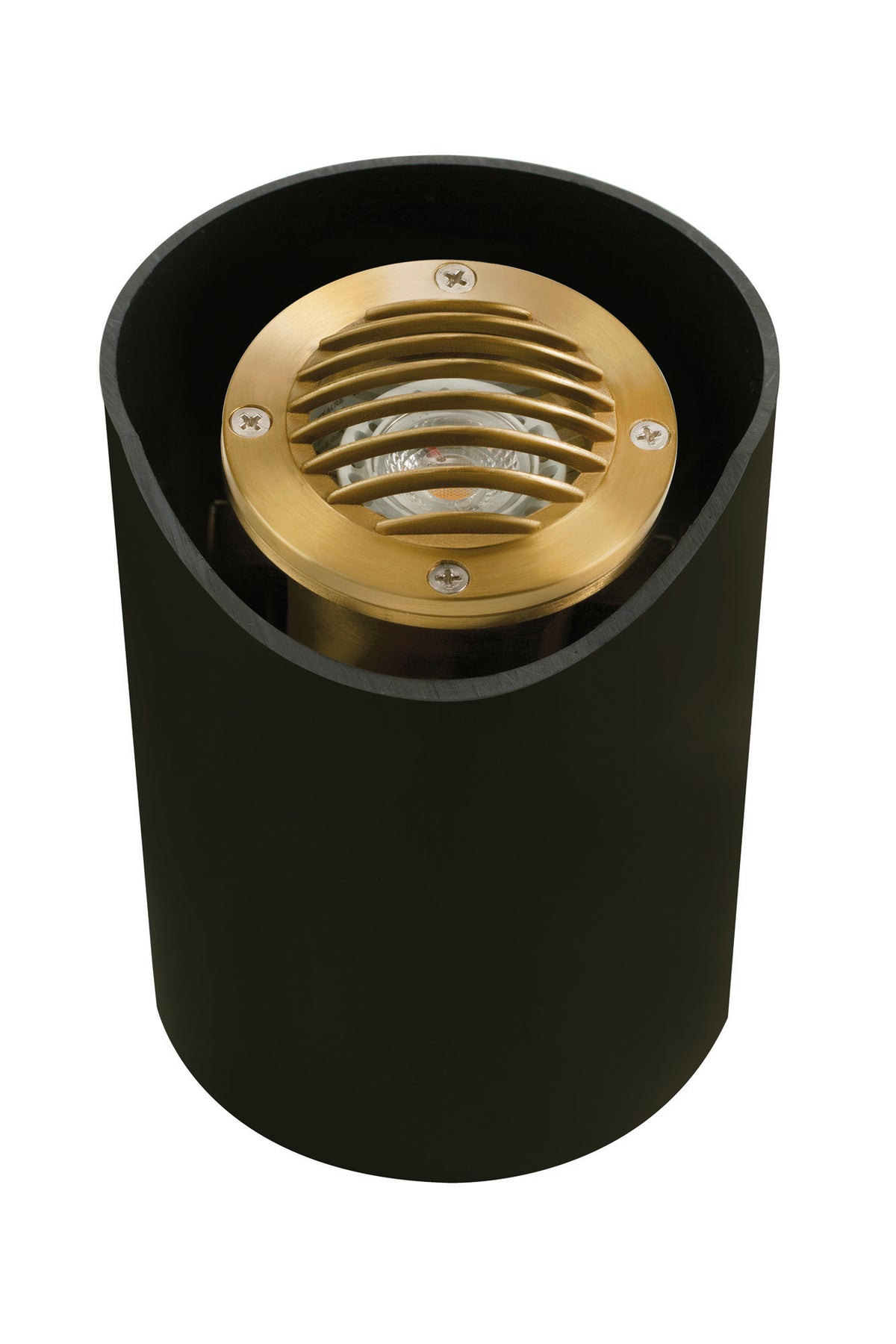 Brass Adjustable Louvered Well Light, Natural Brass, No Lamp — view 1