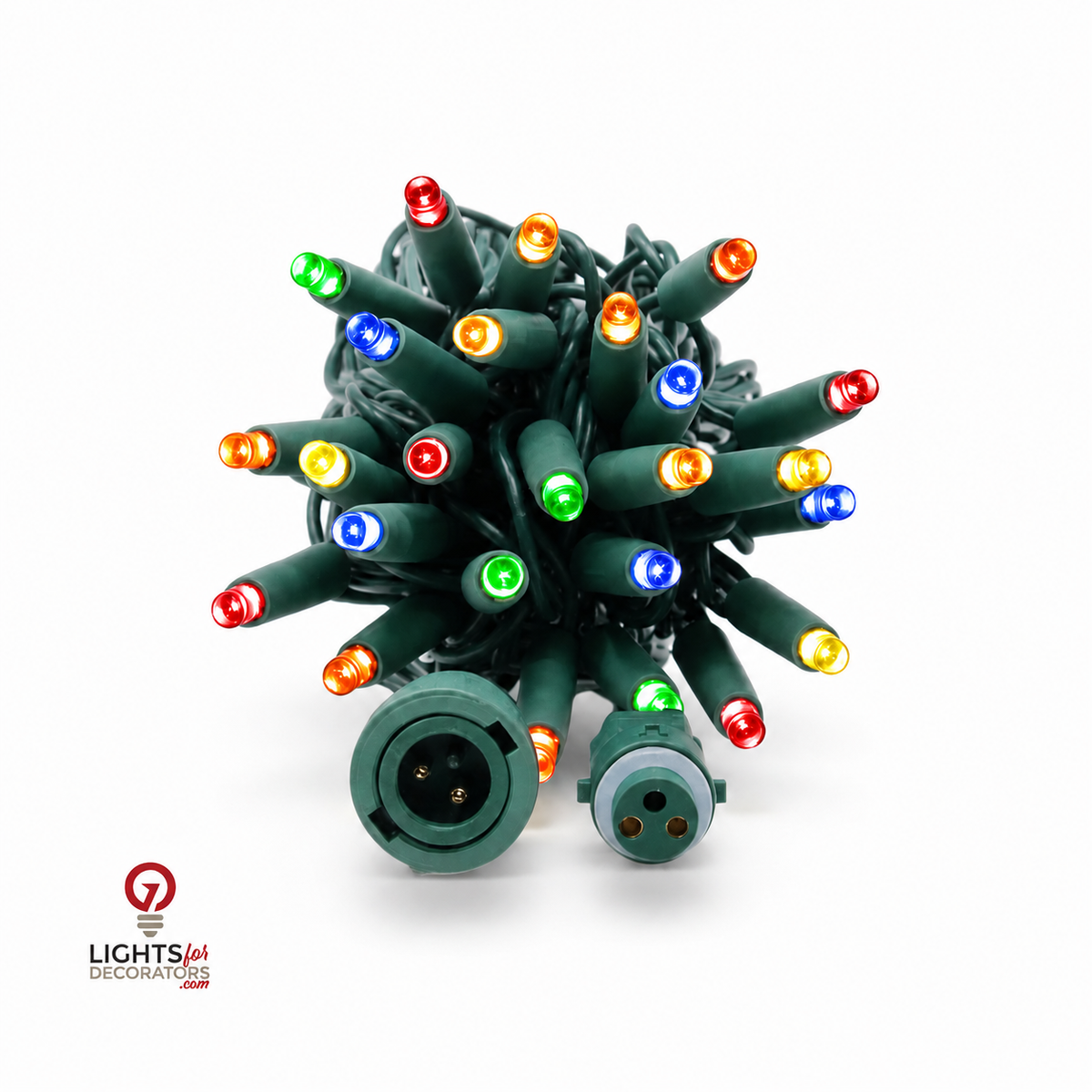 Multicolor QuickPro 5MM LED Light Set - 50 Lights - 6" Spacing - Green Wire — view 1