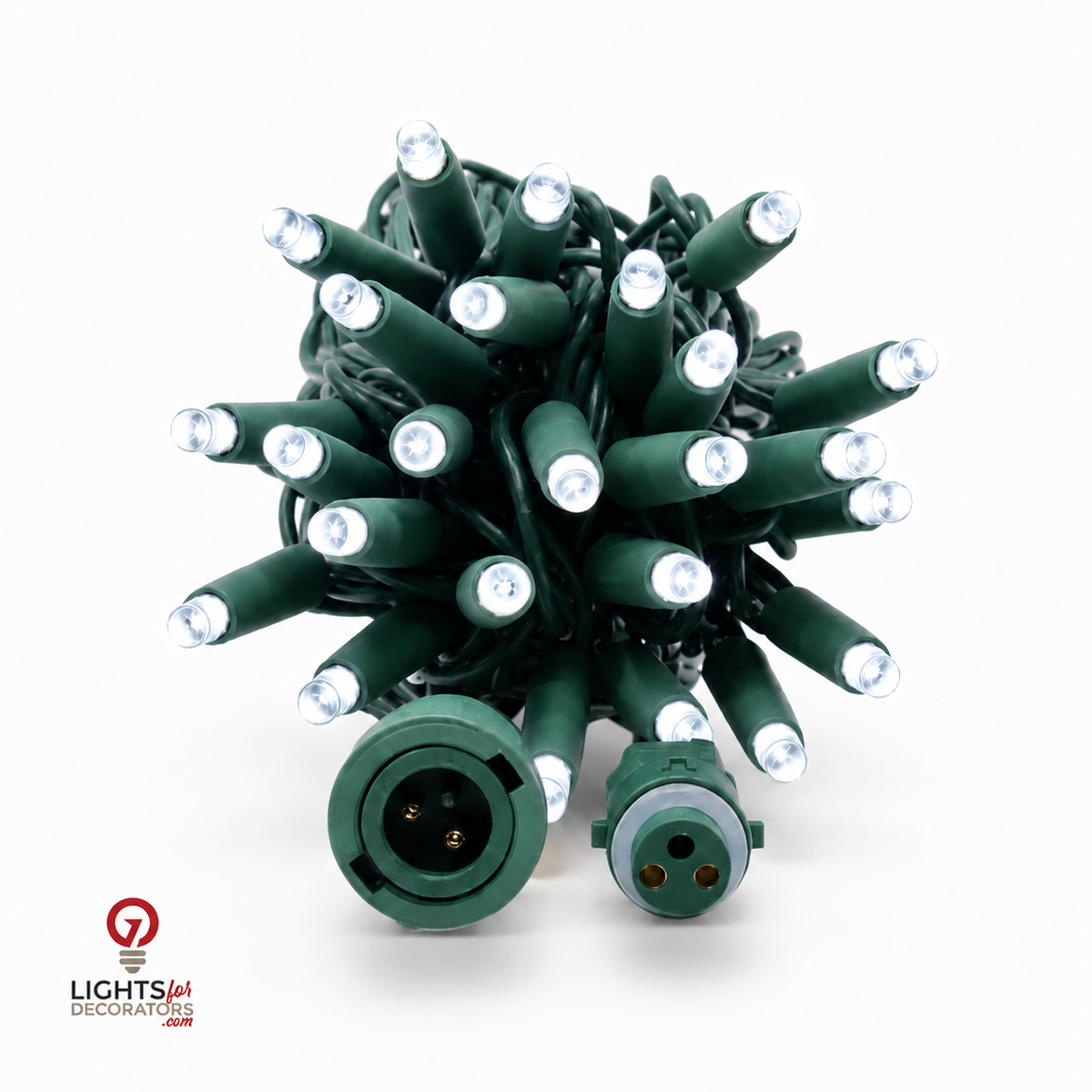 Pure White QuickPro 5MM LED Light Set - 50 Lights - 6" Spacing - Green Wire — view 1